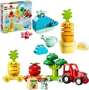 LEGO DUPLO Fruit & Vegetables Gift Pack 66776 Amazon Exclusive STEM Toy for Toddlers Ages 1-3, Grow-Your-Own Food Toy for Imaginative Role Play, Features a Buildable Animal & Expressive Characters