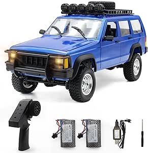 Fistone 1:12 Scale Remote Control Car, RC Rock Crawler, 2.4Ghz 4WD Off-Road Remote Control Truck with LED Light, All Terrains Climbing Vehicle, Waterproof Outdoor RC Car Kids Age 8-12 Adults Gifts