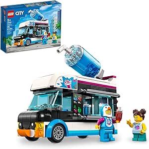 LEGO City Penguin Slushy Van 60384 Building Toy - Featuring a Truck and Costumed Minifigure, Great Stocking Stuffer Idea for Boys and Girls, Truck Toy for Kids Ages 5 and Up
