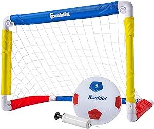 Franklin Sports Kids Mini Soccer Goal Sets - Backyard + Indoor Mini Net and Ball Set with Pump - Portable Folding Youth Soccer Goal Sets for Kids + Toddlers - 24" x 16"