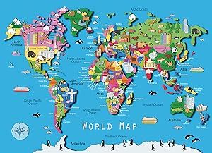 Ravensburger World Map 60 Piece Jigsaw Puzzle for Kids – Every Piece is Unique, Pieces Fit Together Perfectly