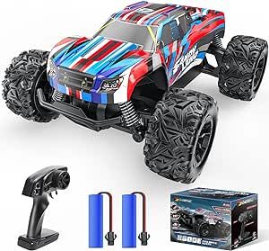 DEERC RC Cars, High Speed 2.4 GHz All Terrain Remote Control Monster Truck with 2 Batteries for 40 Min Play, Best Toys Racing Car Gifts for Boys Girls Kids Beginners